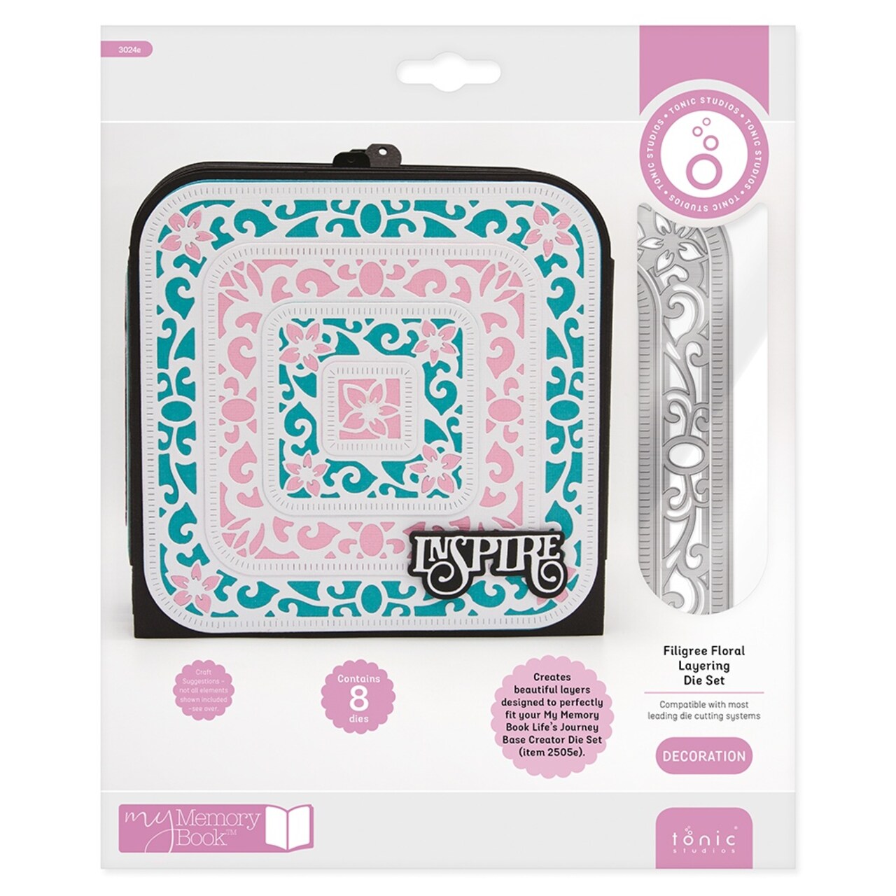 Tonic Studios My Memory Book Layering Die Set-Filigree Floral